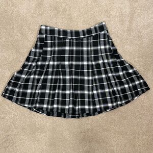 Hollister Clueless Black White Plaid Flare Pleated 90s Y2K Mini Skirt Women XS